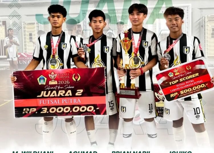 Banggakan Madrasah! Empat Siswa MAN 2 Gresik Sukses Bawa Pulang Juara 2 Futsal Bupati Cup 2026