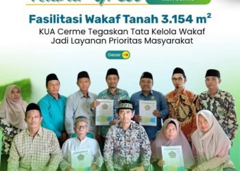 KUA Cerme Kemenag Gresik Fasilitasi Wakaf Tanah untuk Masjid Nurul Muttaqin Desa Gedangkulut