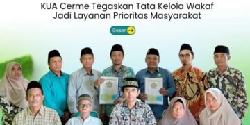 KUA Cerme Kemenag Gresik Fasilitasi Wakaf Tanah untuk Masjid Nurul Muttaqin Desa Gedangkulut