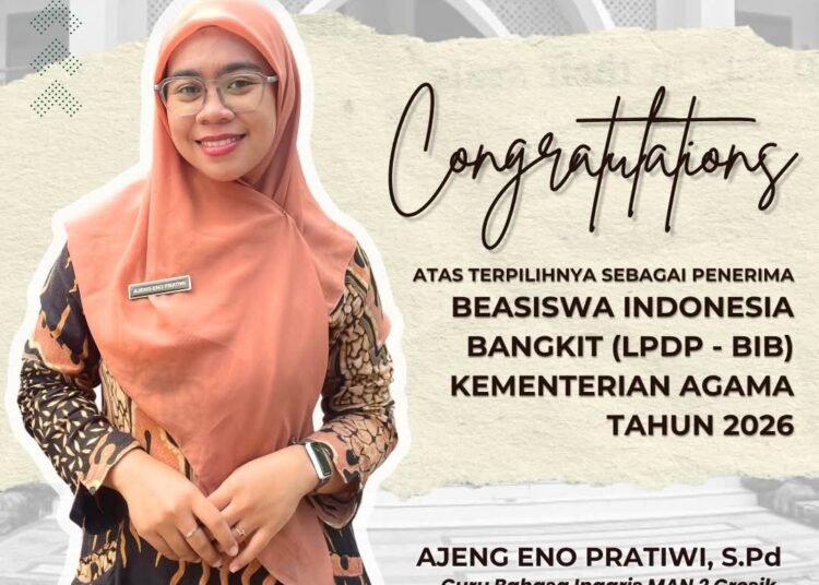 Selamat! Ajeng Eno Pratiwi, S.Pd. Raih Beasiswa Indonesia Bangkit (BIB) LPDP Kemenag 2026 di Tiga Perguruan Tinggi Ternama