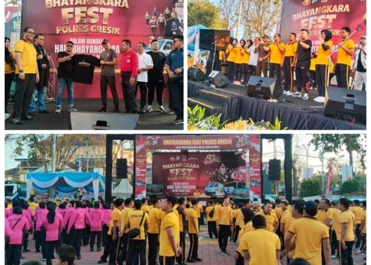 Olahraga Bersama Bhayangkara Fest, Dandim: Wujud Nyata Kekompakan TNI-Polri di Gresik