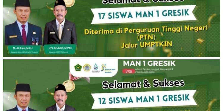 Selamat !! 29 Siswa MAN 1 Gresik Diterima di PTN Ternama Jalur UMPTKIN dan Kemitraan