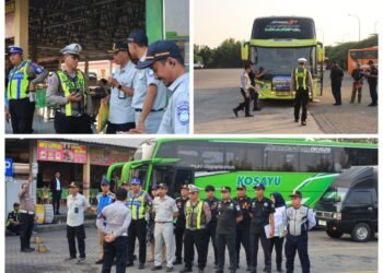Satlantas Polres Gresik Bersama Dirjen Perhubungan Darat Gelar Ramp Check Bus di Rest Area 726 B Tol Sumo Utamakan Keselamatan Penumpang