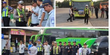 Satlantas Polres Gresik Bersama Dirjen Perhubungan Darat Gelar Ramp Check Bus di Rest Area 726 B Tol Sumo Utamakan Keselamatan Penumpang