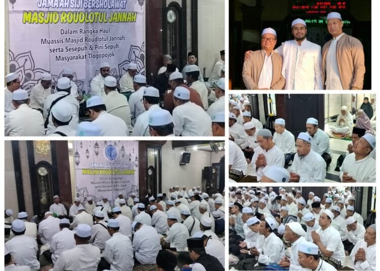 Ratusan Jamaah Siji Bersholawat Dalam Rangka Haul H Muslim ke-7 di Masjid Roudlotul Jannah Pojok