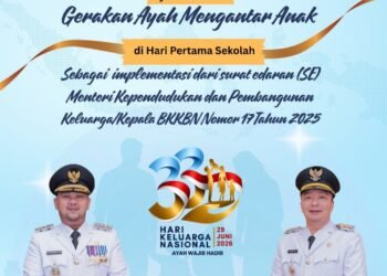 Dinas KBPPPA Gresik Ajak Sukseskan “GAMAS” Gerakan Ayah Mengantar Anak di Hari Pertama Sekolah
