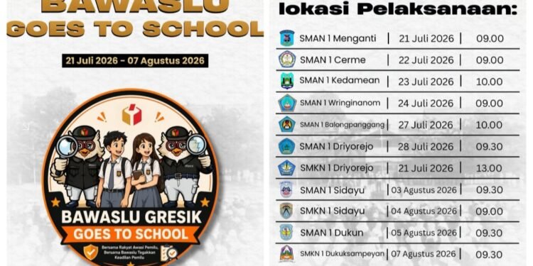 Gandeng Cabdindik, Bawaslu Goes to School SMA dan SMK Negeri se-Kabupaten Gresik