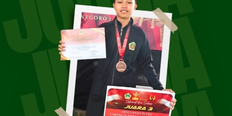 Joosss !! Siswa UPT SMPN 10 Gresik Sabet Juara 3 Pencak Silat Seni Ganda Putra Kejuaraan Bupati Gresik Cup 2026