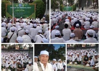Lautan Jamaah Majelis Siji Bersholawat dan Kirim Doa di Taman Makam Pahlawan Gresik