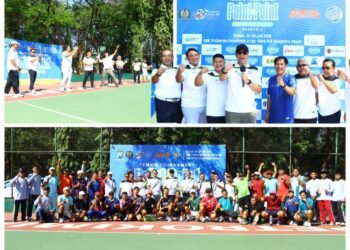 Lapangan Tenis SOR Tridharma Petrokimia Gresik Jadi Saksi Sejarah Gelaran Turnamen Tenis Kapolres Gresik Cup 2026