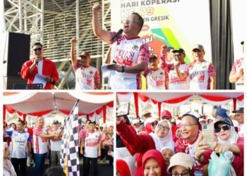 Di Tengah-tengah Ribuan Masyarakat Gresik, Wabup Alif Tegaskan KDKMP Bukan untuk Singkirkan Toko Kelontong