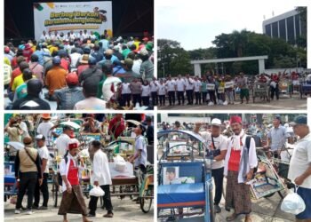 54 Tahun Petrokimia Gresik Istiqomah Berbagi Berkah Bersama Ratusan Abang Becak