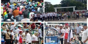 54 Tahun Petrokimia Gresik Istiqomah Berbagi Berkah Bersama Ratusan Abang Becak