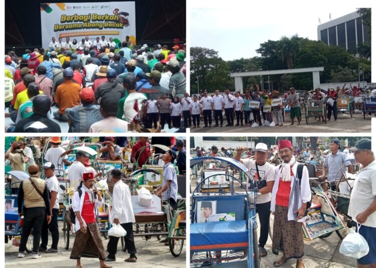 54 Tahun Petrokimia Gresik Istiqomah Berbagi Berkah Bersama Ratusan Abang Becak