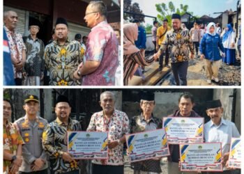 Peduli Bencana !! Bupati dan Wabup Gresik Salurkan Bantuan untuk Korban Kebakaran Sembayat