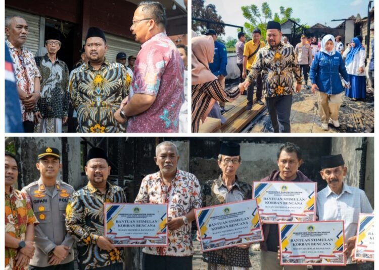 Peduli Bencana !! Bupati dan Wabup Gresik Salurkan Bantuan untuk Korban Kebakaran Sembayat