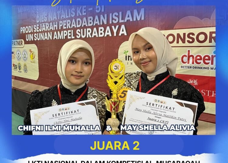 Tak Hanya Cantik, 2 Siswi MAN 1 Gresik ini Sukses Raih Juara 2 Lomba Karya Tulis Ilmiah Tingkat Nasional