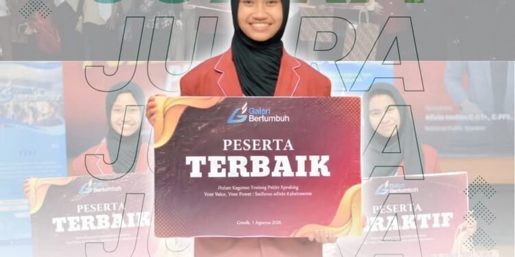 Liviana Firzatun Nafsi MAN 2 Gresik Terpilih Jadi Peserta Terbaik Training Public Speaking 2026