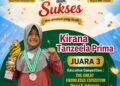 Kirana Tanzeela Prima, Siswi MIN 2 Gresik Raih Juara 3 Mata Pelajaran Bahasa Indonesia Tingkat Kabupaten