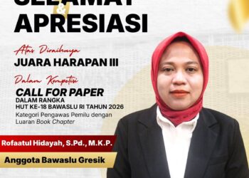 Rofa’atul Hidayah Bawaslu Gresik Ukir Prestasi Gemilang di Ajang Kompetisi Call for Paper HUT Ke-18 Bawaslu RI