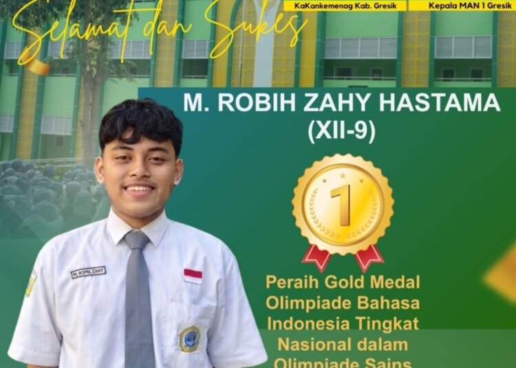 Semangat Kemerdekaan, Siswa MAN 1 Gresik Raih Medali Emas Olimpiade Bahasa Indonesia Tingkat Nasional