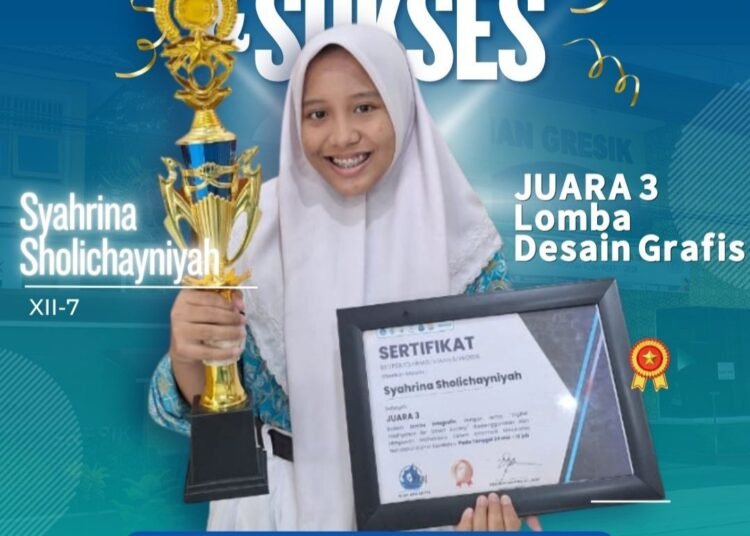Syahrina MAN 1 Gresik Sabet Juara 3 Lomba Desain Infografis Tingkat Nasional