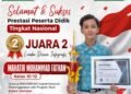 Mahatir Muhammad MAN 1 Gresik Sukses Sabet Juara 2 Lomba Desain Infografis Tingkat Nasional