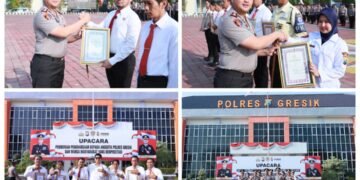 Semangat Kemerdekaan, Kapolres Gresik Berikan Reward kepada Personel Berprestasi dan Warga