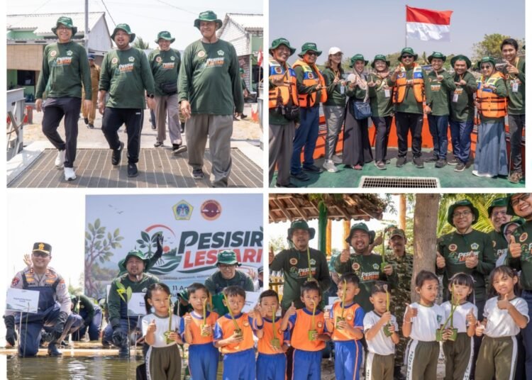 Selamatkan Pesisir dan Generasi Mendatang, Bupati Gus Yani Bareng Smelting Tanam 10.000 Mangrove di Ujung Timur Randuboto Sidayu