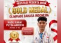 NAZIL ILHAM PUTRA ARROFIQ, SISWA MAN 1 GRESIK RAIH GOLD MEDALI OLIMPIADE BAHASA INDONESIA TINGKAT NASIONAL