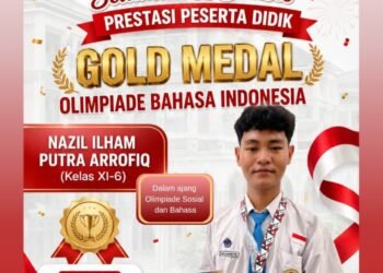 NAZIL ILHAM PUTRA ARROFIQ, SISWA MAN 1 GRESIK RAIH GOLD MEDALI OLIMPIADE BAHASA INDONESIA TINGKAT NASIONAL