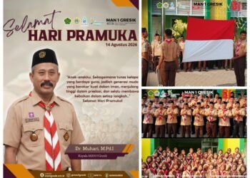 MAN 1 Gresik Gelar Upacara Hari Pramuka Penuh Khidmat dan Semangat Kebersamaan