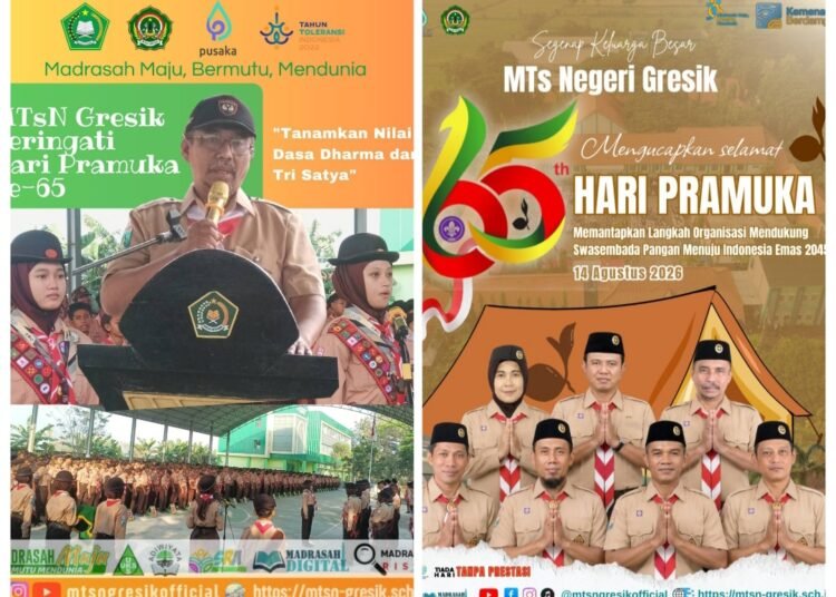 MTsN Gresik Peringati Hari Pramuka ke-65, Tanamkan Nilai Dasa Dharma dan Tri Satya