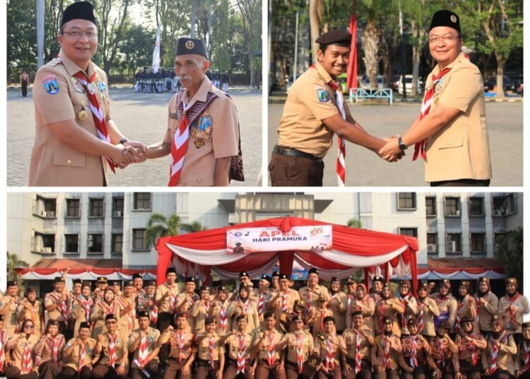 Penuh Semangat !! Wabup Alif Pimpin Apel Besar Peringatan Hari Pramuka ke-65 di Kota Santri Gresik