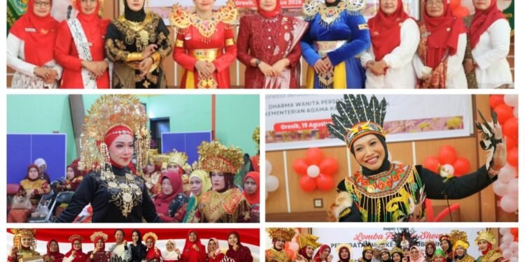 DWP Kemenag Gresik Gelar Lomba Fashion Show Baju Adat: Rawat Warisan Budaya Bangsa di Momen HUT RI 