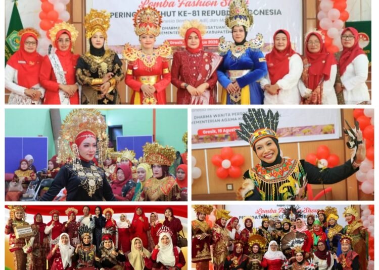 DWP Kemenag Gresik Gelar Lomba Fashion Show Baju Adat: Rawat Warisan Budaya Bangsa di Momen HUT RI