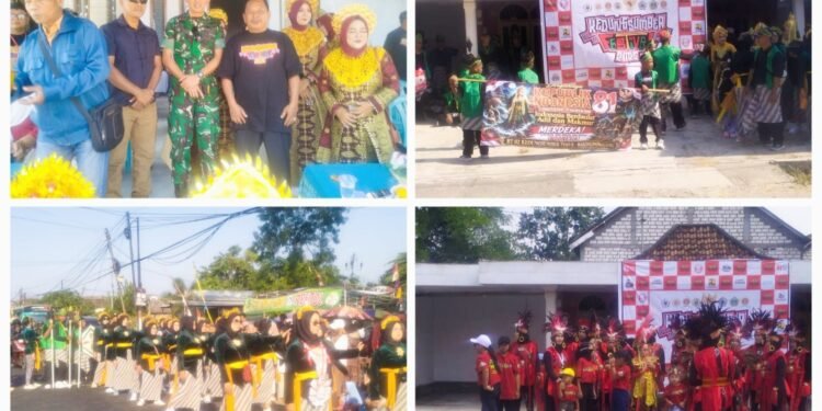 Ribuan Warga Antusias Ikuti Karnaval HUT ke-81 Kemerdekaan RI di Desa Kedungsumber Balongpanggang 