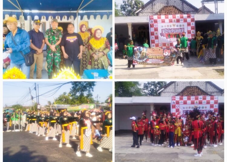 Ribuan Warga Antusias Ikuti Karnaval HUT ke-81 Kemerdekaan RI di Desa Kedungsumber Balongpanggang 