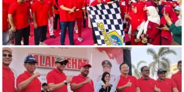 Forkopimda Gresik Kompak Bikin Ribuan Masyarakat Gresik Sumringah lewat Jalan Sehat HUT RI