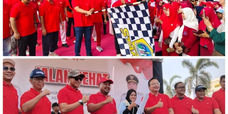 Forkopimda Gresik Kompak Bikin Ribuan Masyarakat Gresik Sumringah lewat Jalan Sehat HUT RI
