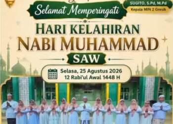Keluarga Besar MIN 2 Gresik Ucapkan Selamat Memperingati Maulid Nabi Muhammad SAW
