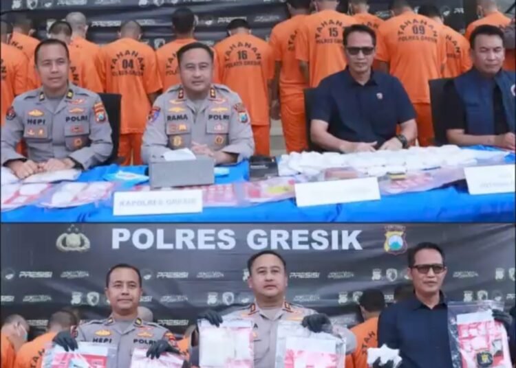 Tumpas Narkoba, Polres Gresik Ungkap 14 Kasus dan Amankan 17 Tersangka !!