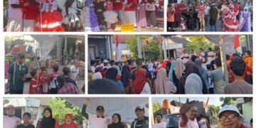 Ratusan Warga Dusun Melirang Kulon Bungah Guyub Rukun Tumpah Ruah Ikuti Jalan Sehat HUT ke-81 RI
