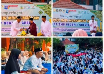 UPT SMP Negeri 1 Gresik Gelar Peringatan Maulid Nabi Muhammad SAW Penuh Keberkahan