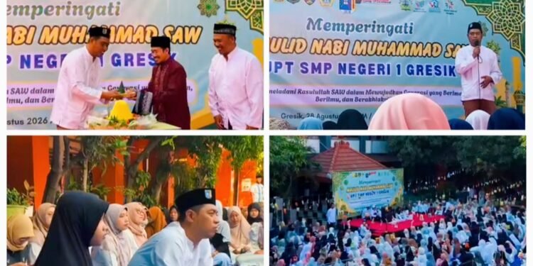 UPT SMP Negeri 1 Gresik Gelar Peringatan Maulid Nabi Muhammad SAW Penuh Keberkahan