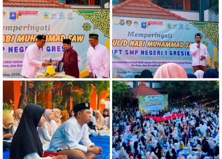 UPT SMP Negeri 1 Gresik Gelar Peringatan Maulid Nabi Muhammad SAW Penuh Keberkahan
