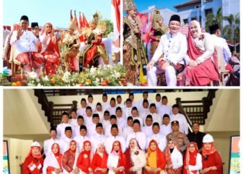 Meriah Penuh Kebersamaan !! Bupati Gus Yani dan Wabup Dokter Alif Naik Mobil Hias Nogo Giri Ramaikan Gresik Merdeka Carnival 2026