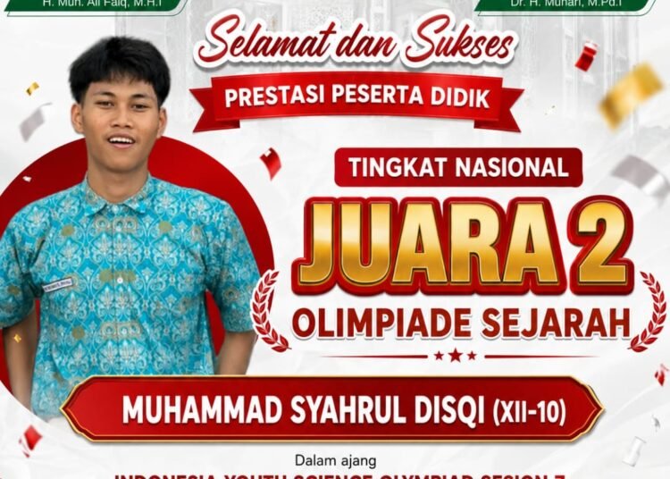 MAN 1 Gresik Kembali Bersinar di Kancah Nasional Sabet Juara 2 Olimpiade Sejarah “Indonesia Youth Science Olympiad Session 7”