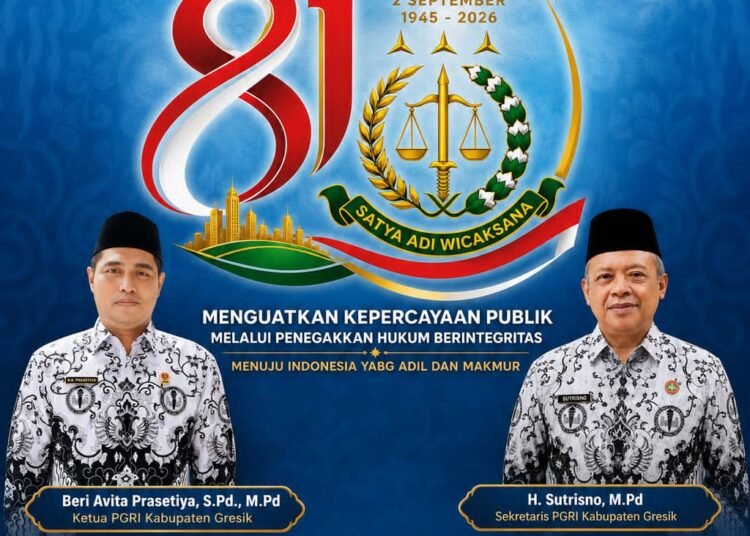 Keluarga Besar PGRI Kabupaten Gresik Ucapkan Selamat Hari Lahir Adhyaksa ke-81