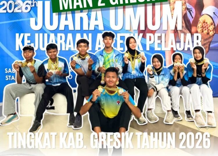 Boyong 9 Emas dan 5 Perak, Kontingen MAN 2 Gresik Kembali Raih Juara Umum Kejuaraan Atletik Pelajar ke-8 Kabupaten Gresik 2026